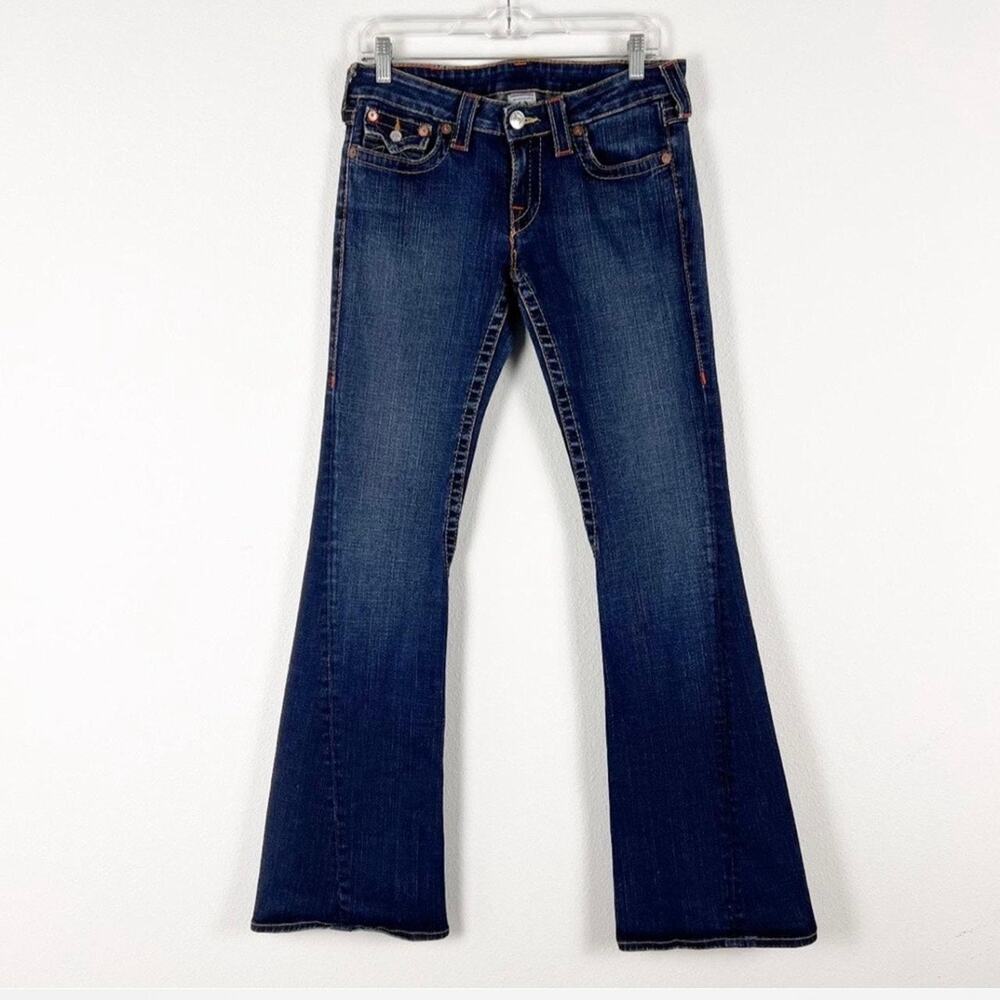 Y2K True Religion Jeans Low Rise Joey Bootcut Flare Leg 27 Dark Wash Denim Jeans
